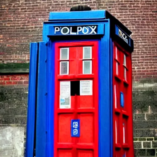 Prompt: a photo of Matt Smith in the shape of a police box