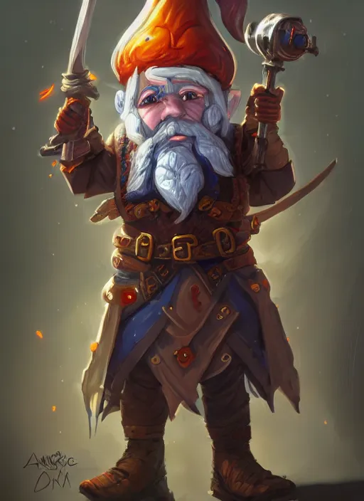 Image similar to dungeons and dragons art of gnome artificer, concept art, intense, illustration, digital painting, highly detailed, fantasy, trending on artstation,