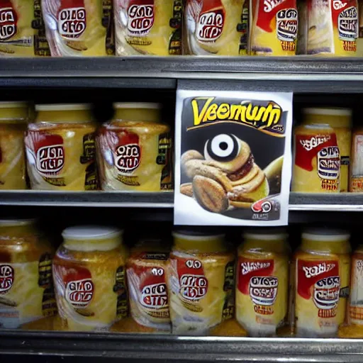 Prompt: slenderman, slenderman is selling vegemite, dark and eerie, found footage