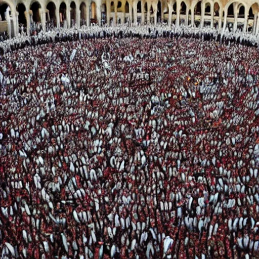 Image similar to crowd of zombies spinning around Mecca