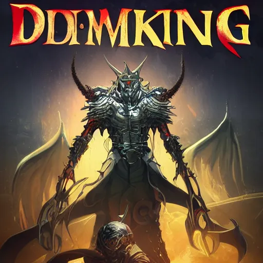 Prompt: the demon king cover art, artstation