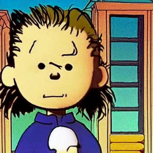 Image similar to halloween michael myers in charlie brown original animated show