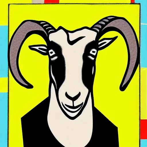 Image similar to goat, portrait, pop art