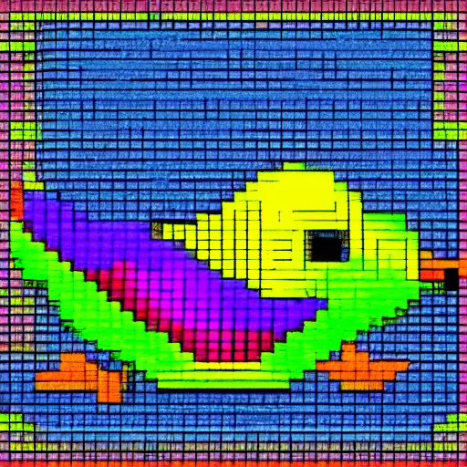 Image similar to A picture of a duck, ZX Spectrum graphics style