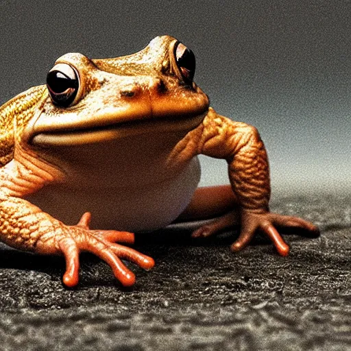 Image similar to macro hyper-realistic hypnotoad Futurama