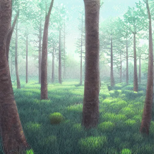 Prompt: forest lanscape panorama by makoto shinkai in pixar style backdrop drawing