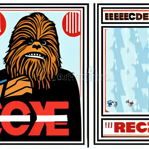 Prompt: chewbacca presidential election poster by sheperd fairey very clean vector style illustration