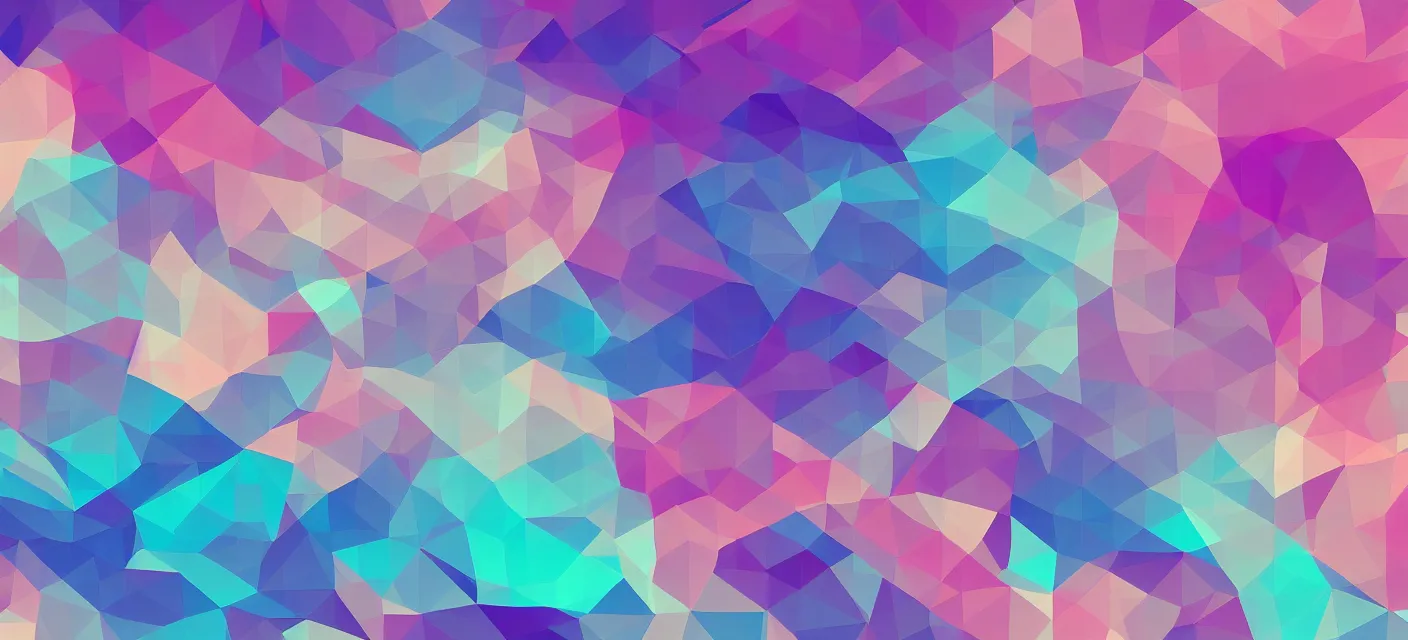 Image similar to large low poly vaporwave pastel colors desktop wallpaper