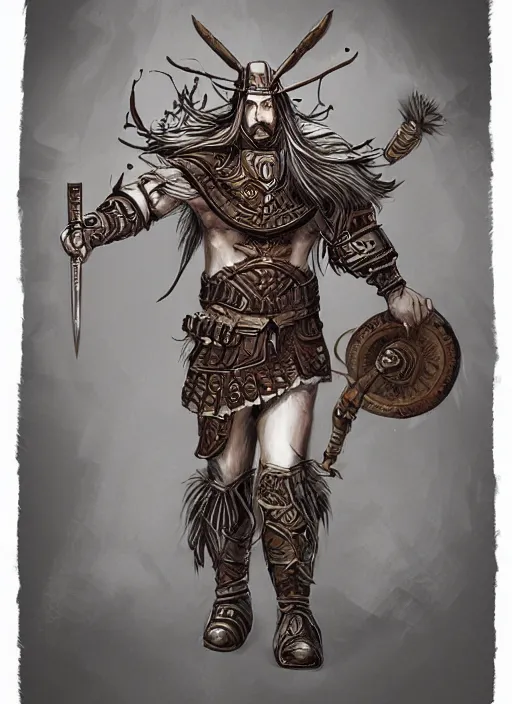 Image similar to warrior inspired by sketch Russian illustrator Roman Papsuev