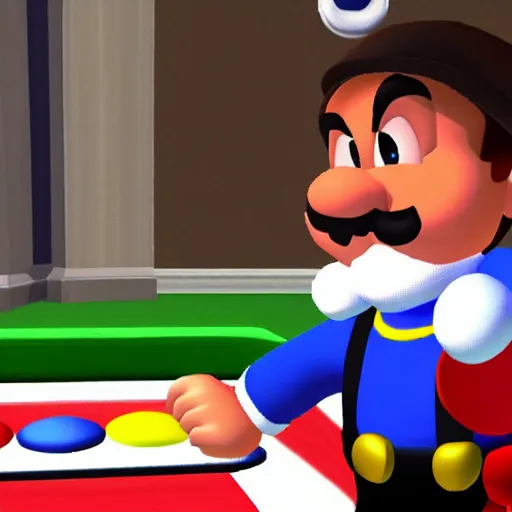 Prompt: Barack Obama in Super Mario 64, gameplay footage,