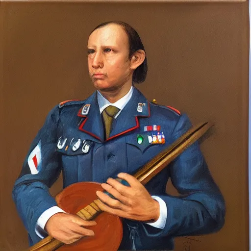 Image similar to “Oil painting of Paco de Lucia as a World War 1 general, 4k”