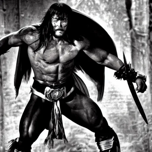 Prompt: photo conan the barbarian as superman