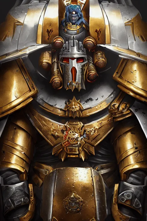 Image similar to armor portrait heros warhammer 4 0 k horus heresy fanart - the primarchs emperor by johannes helgeson animated with vfx concept artist & illustrator global illumination ray tracing hdr fanart arstation zbrush central hardmesh 8 k octane renderer comics stylized