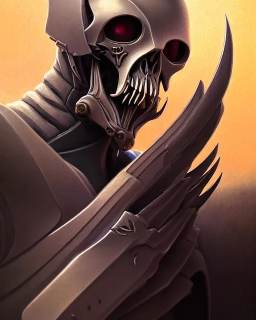 Image similar to reaper from overwatch, character portrait, portrait, close up, highly detailed, intricate detail, amazing detail, sharp focus, vintage fantasy art, vintage sci - fi art, radiant light, caustics, by boris vallejo