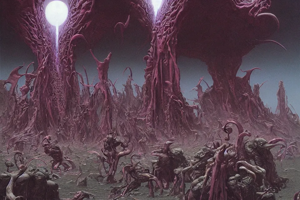 Image similar to worlds, wayne barlowe.