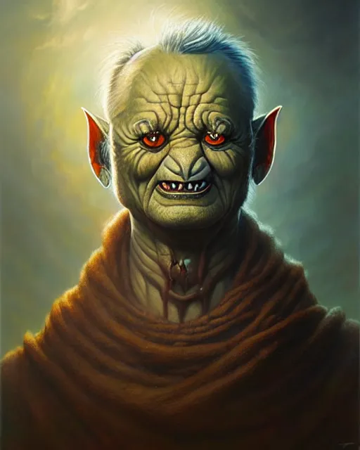 Prompt: a detailed portrait of an bill murray orc by tomasz alen kopera and peter mohrbacher