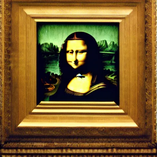 Image similar to cat face on mona lisa painting