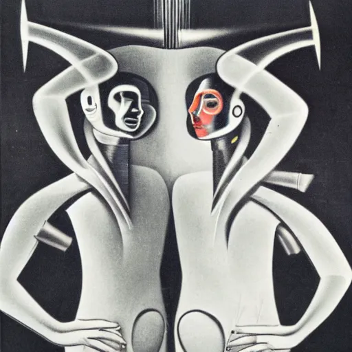 Prompt: cyborgs by man ray
