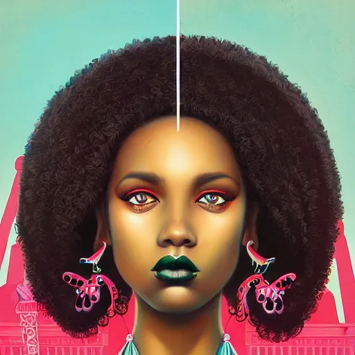 Prompt: Paris city portrait, black girl, Pixar style, by Tristan Eaton Stanley Artgerm and Tom Bagshaw.