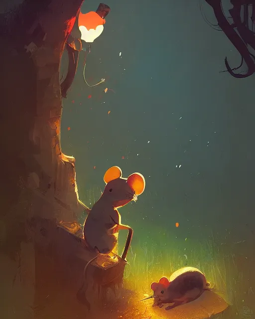 Prompt: cute mouse illustration, ismail inceoglu