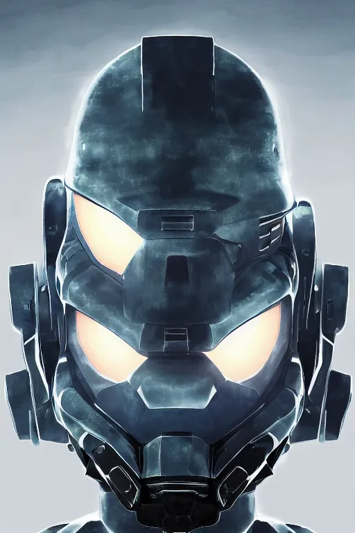 Image similar to robot ninja mask helmet halo master chief radiating a glowing aura global illumination ray tracing hdr fanart arstation by ian pesty and katarzyna da „ bek - chmiel