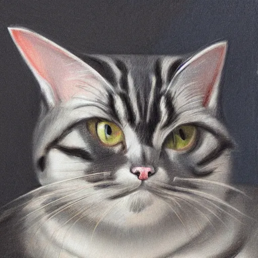 Prompt: portrait of a distinguished gentleman cat, detailed, trending on pixiv, animal drawing, oil on canvas