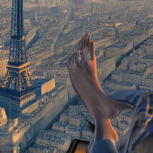 Prompt: Man with cat inside the tip of Eiffel Tower looking over Paris, 8k ultra realistic, atmosphere, detailed, intricate, full of colour, cinematic lighting, trending on artstation, 4k, hyperrealistic, focused, extreme details,unreal engine 5, cinematic, masterpiece