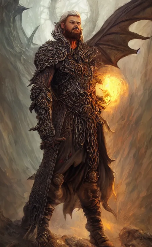 Image similar to a ruthless male druid, full body, 8 k, hyperrealistic, dragon slayer, hyperdetailed, fantasy portrait by laura sava