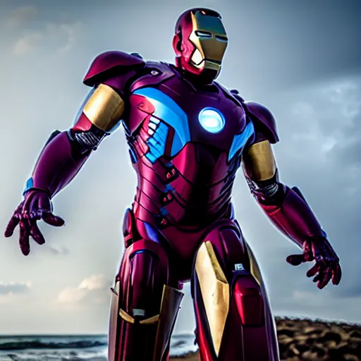 Image similar to fully blue iron man suit, 4k realistic photo