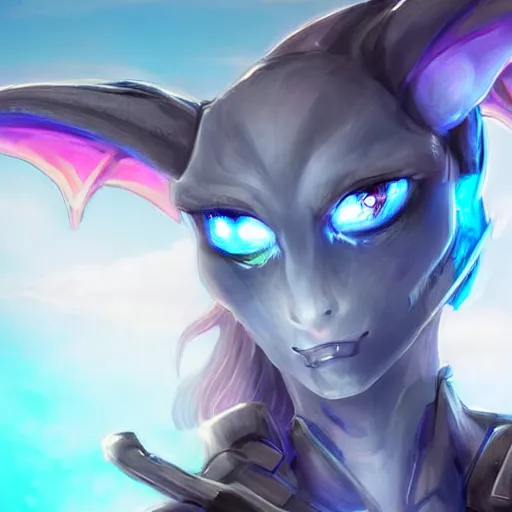 Prompt: epic concept art of a close bust shot of a cute and beautiful anthro female robot dragon standing in front of the camera, has two adorable blue eyes on a smooth draconic head with two horns, a sleek yet elegant design, with two big epic wings behind her, two arms, the background is of the beach at night; high quality digital art, artstation, deviantart, furaffinity, high quality detail