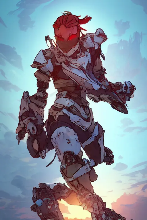 Image similar to combination suit armor aloy horizon forbidden west horizon zero dawn robot ninja mask helmet backpack tribal, art gta 5 comics, official fanart behance hd artstation by jesper ejsing, by rhads, makoto shinkai and lois van baarle, ilya kuvshinov, ossdraws radiating a glowing aura cgi rtx 2 0 2 2