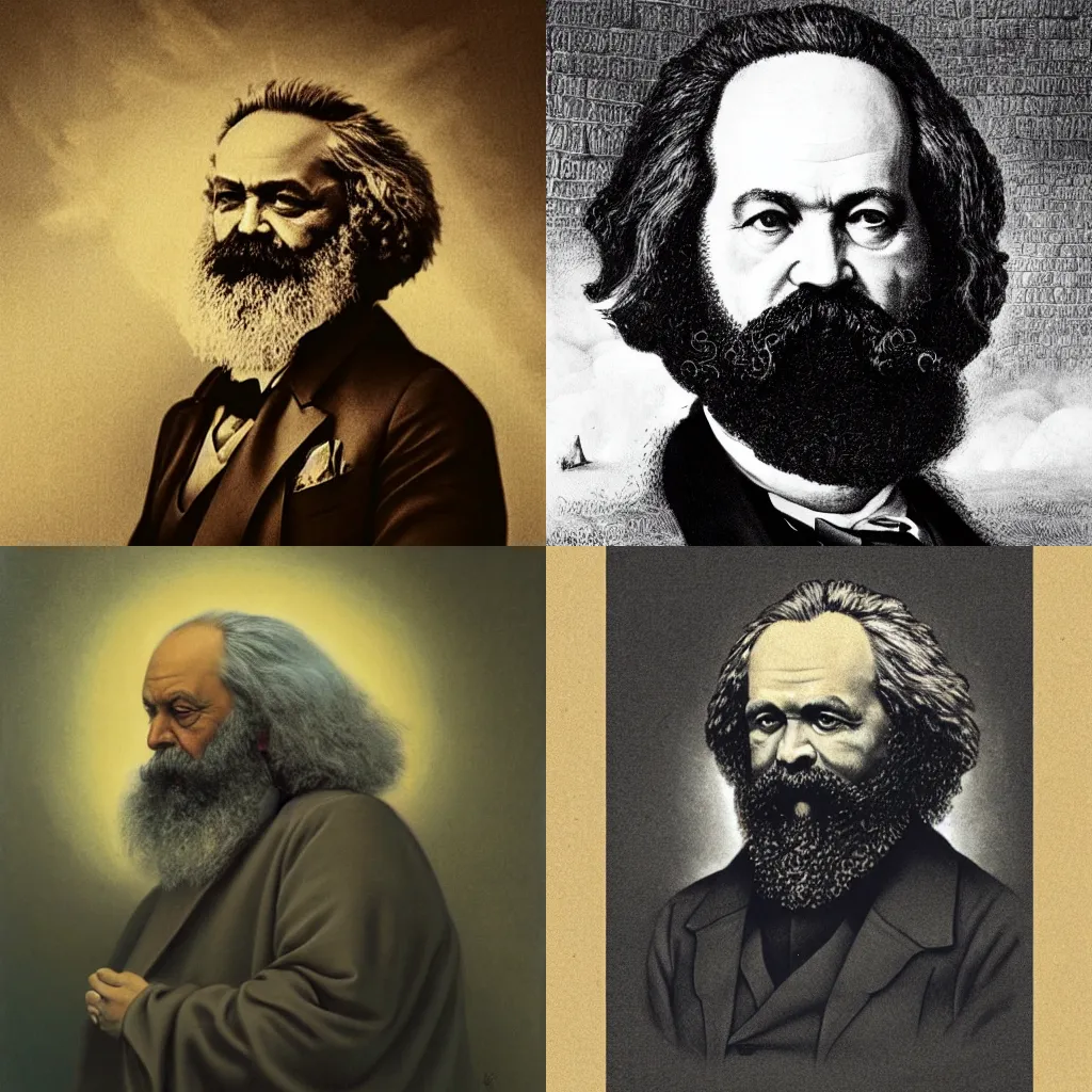 Prompt: a detailed illustration of karl marx by agostino arrivabene