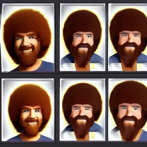 Image similar to bob ross different hair styles details by bob ross