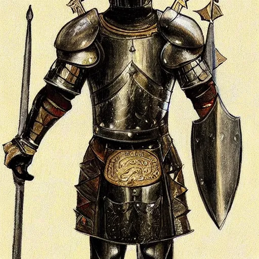 Image similar to full body, knights armor, donald trump, crown!!!!!!, donald trump's face, detailed face, painting of a knight, boots!!!!!!, medieval castle background, valiant, by hans thoma