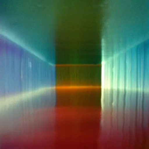 Image similar to Beautiful colored-photo cameraphone 2005 soft liminal Photograph of an infinite water-filled room