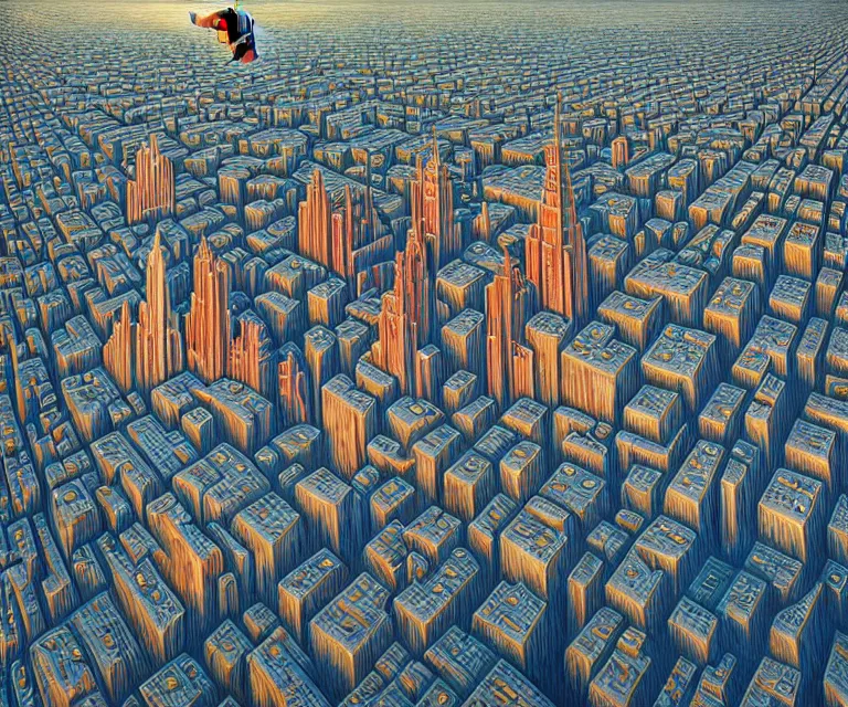 Image similar to hyper detailed 3d render like a Oil painting - mordidly obese superman floating over empty city streets, dramatic sky in background, radiant, depressed sad expression, by Jacek Yerka, Mariusz Lewandowski, Houdini algorithmic generative render, Abstract brush strokes, Masterpiece, Edward Hopper and James Gilleard, Zdzislaw Beksinski, Mark Ryden, Wolfgang Lettl, hints of Yayoi Kasuma, octane render, 8k