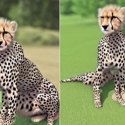 Image similar to cheetah with dreadlocks, realistic