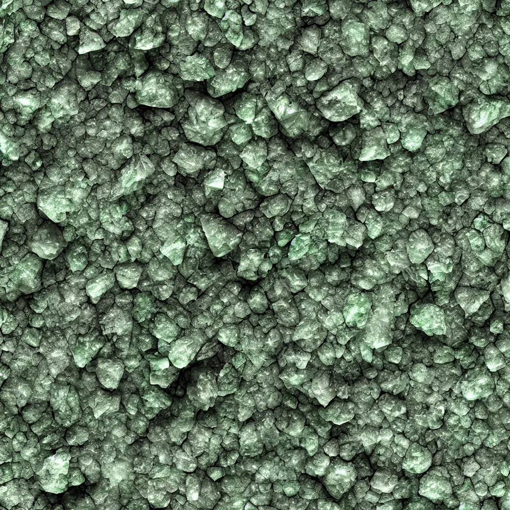 Image similar to long green crystals sticking out of the rock surface, detailed ground terrain albedo texture, flat, 2 d texture, seamless