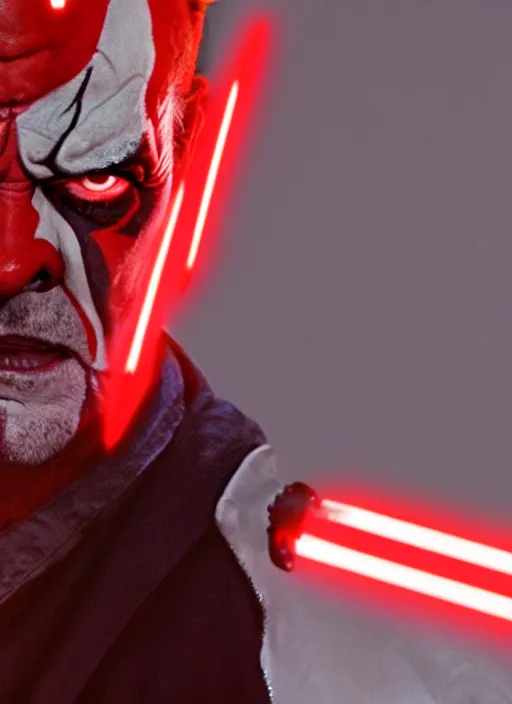 Image similar to film still of jack nicholson as darth maul in the new star wars movie, 4 k