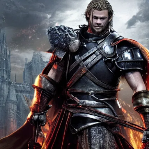 Image similar to Chris Hemsworth in Dark Souls 3