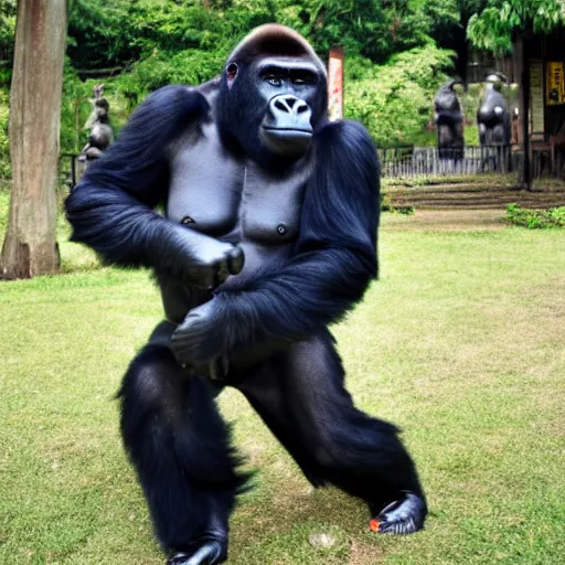 Prompt: a gorilla that is a samurai