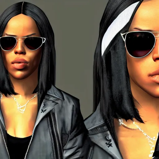 Prompt: aaliyah haughton in gta style