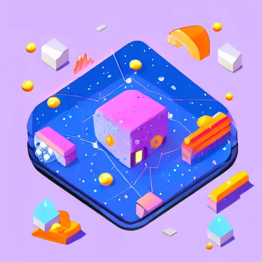 Image similar to cute isometric galaxy