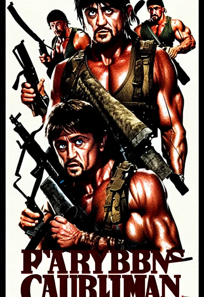 Prompt: christmas rambo - movie poster, 1 9 9 8, hq print