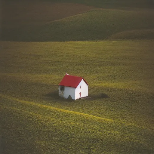 Image similar to portra 8 0 0 photography lonely house in a huge field