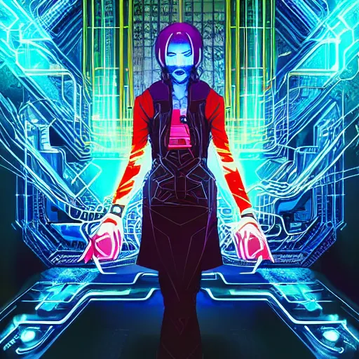 Image similar to medium shot of a mysterious letter digital illustration android netrunner by dan mumford