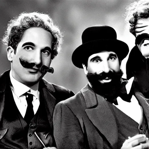 Prompt: Marx Brothers as The Avengers