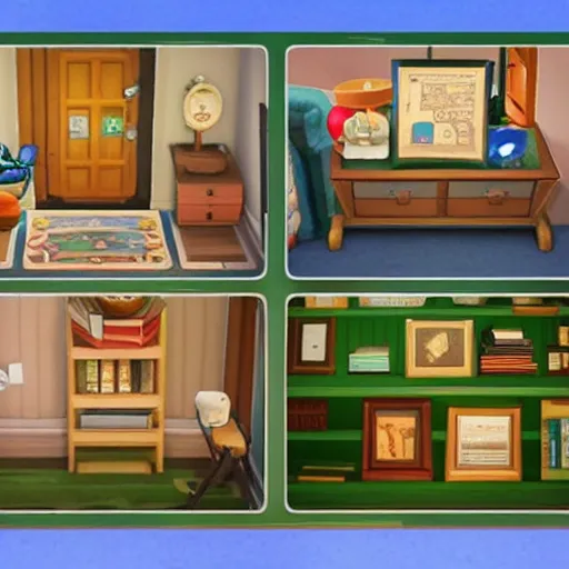 Prompt: icon indicating behind the bookcase icon from animal crossing new horizons