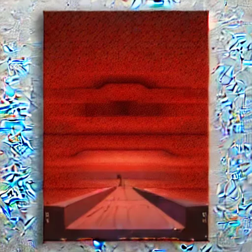 Image similar to dark matter red infernal world future lanscape ocean and sun limbo hyper reflection in the horror them open street schizophrenia and stratification of consciousness mind man poster highly detailed full HD 8K resolution