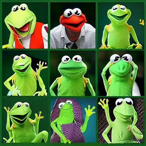 Prompt: “ evolution chart of kermit the frog ”